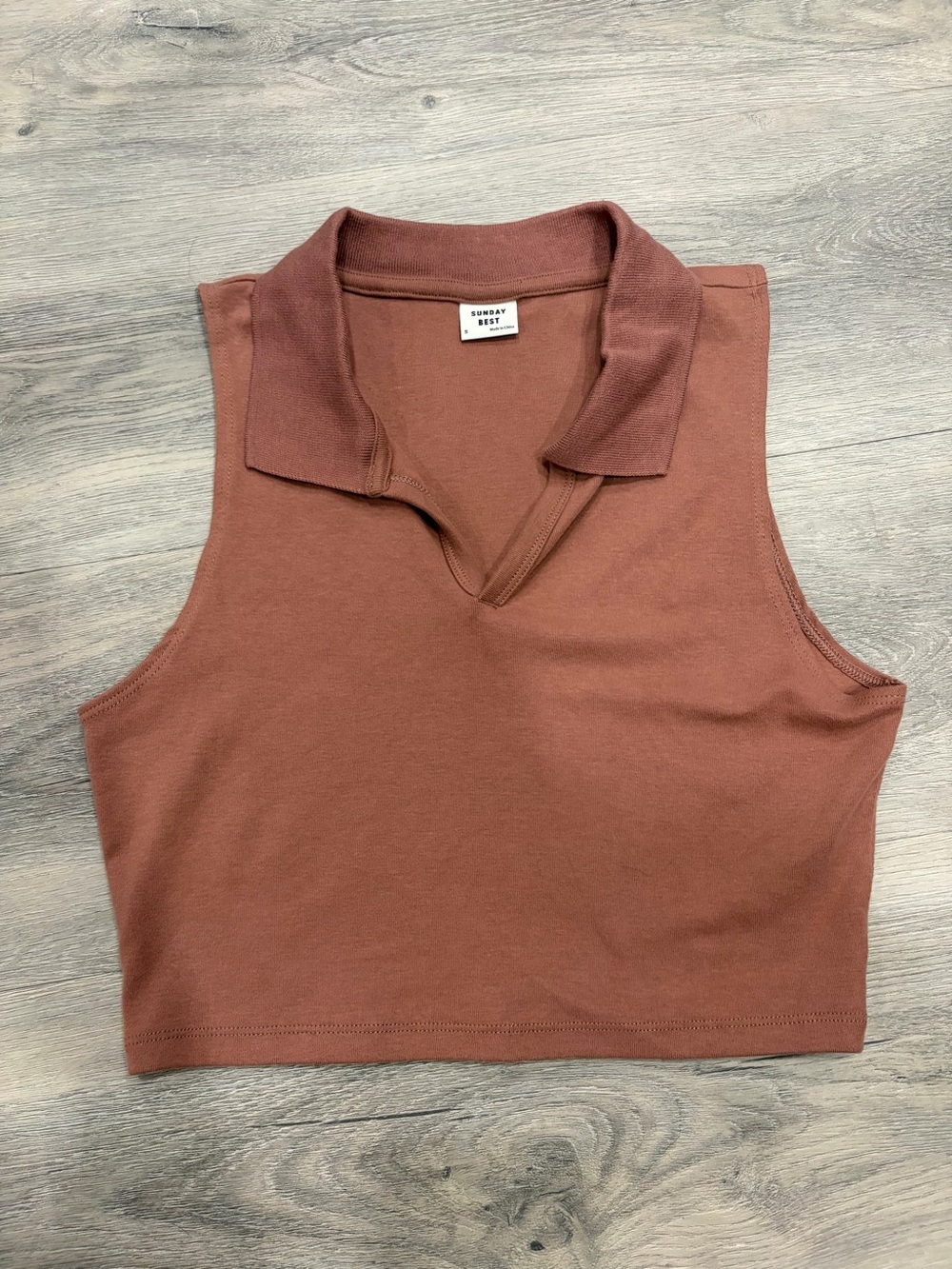 Sunday Best Knox Tank Collared Top Brown